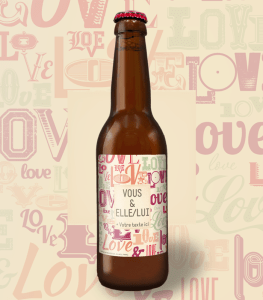 Etiquette de bière Love (rose)
